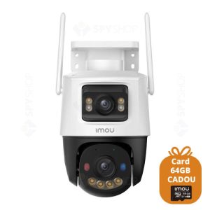 Camera supraveghere WiFi cu lentila duala Full-Color Imou Cruiser Dual 2 IPC-S7XEP-10M0WED-0360B, 5 + 5 MP, 2x 3.6 mm, IR/ lumina alba 30 m, microfon si difuzor, auto smart...